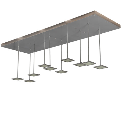 Meyda Lighting Kossar 75" 10-Light OLED Nickel Cascading Pendant Light