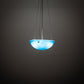 Meyda Lighting Kromatico 16" 3-Light Nickel Inverted Pendant Light With Blue Shade Glass