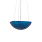 Meyda Lighting Kromatico 16" 3-Light Nickel Inverted Pendant Light With Blue Shade Glass