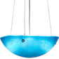 Meyda Lighting Kromatico 16" 3-Light Nickel Inverted Pendant Light With Blue Shade Glass