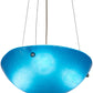Meyda Lighting Kromatico 16" 3-Light Nickel Inverted Pendant Light With Blue Shade Glass