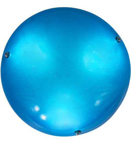 Meyda Lighting Kromatico 16" 3-Light Nickel Inverted Pendant Light With Blue Shade Glass