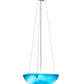 Meyda Lighting Kromatico 16" 3-Light Nickel Inverted Pendant Light With Blue Shade Glass