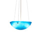Meyda Lighting Kromatico 16" 3-Light Nickel Inverted Pendant Light With Blue Shade Glass