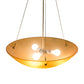 Meyda Lighting Kromatico 24" 3-Light Nickel Inverted Pendant Light With Amber & Gold Shade Glass