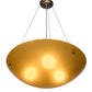 Meyda Lighting Kromatico 24" 3-Light Nickel Inverted Pendant Light With Amber & Gold Shade Glass