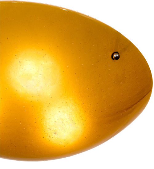 Meyda Lighting Kromatico 24" 3-Light Nickel Inverted Pendant Light With Amber & Gold Shade Glass