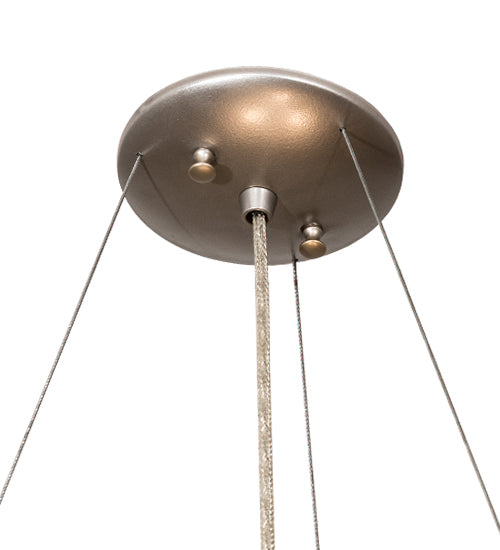 Meyda Lighting Kromatico 24" 3-Light Nickel Inverted Pendant Light With Amber & Gold Shade Glass
