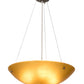 Meyda Lighting Kromatico 24" 3-Light Nickel Inverted Pendant Light With Amber & Gold Shade Glass