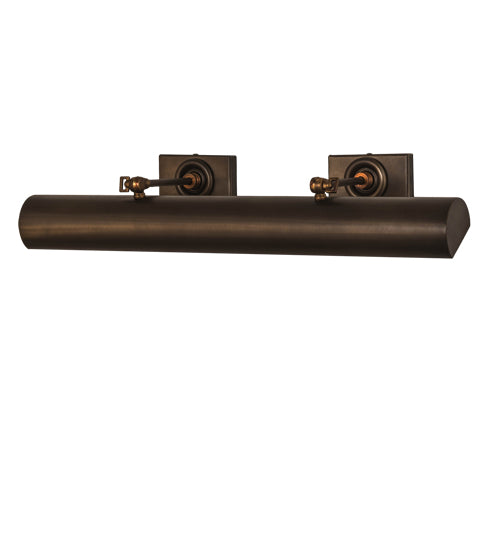 Meyda Lighting Kromme 24" 2-Light Antique Copper Picture Wall Sconce With Chocolate Shade