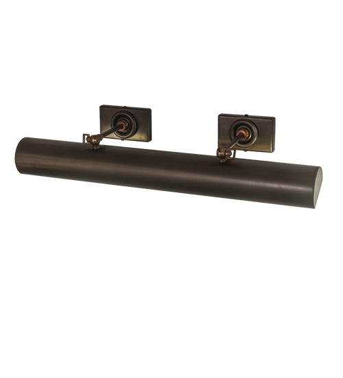 Meyda Lighting Kromme 24" 2-Light Antique Copper Picture Wall Sconce With Chocolate Shade