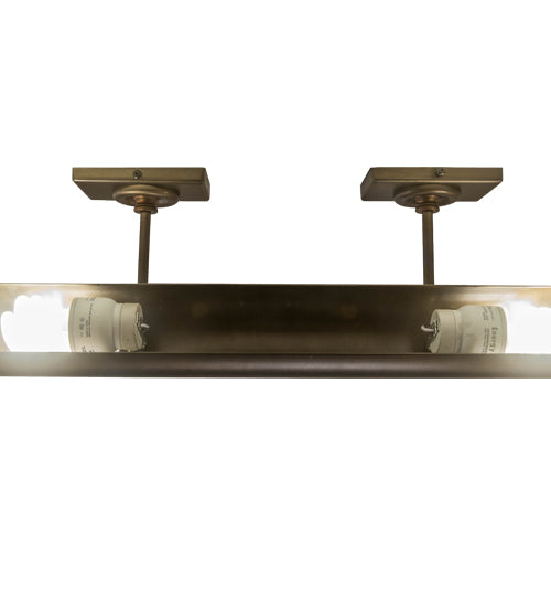 Meyda Lighting Kromme 24" 2-Light Antique Copper Picture Wall Sconce With Chocolate Shade