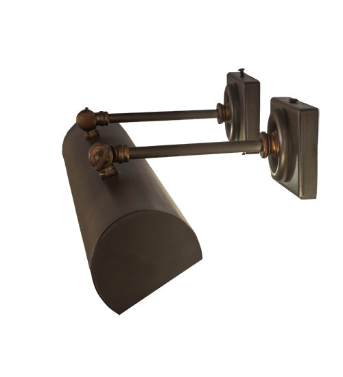 Meyda Lighting Kromme 24" 2-Light Antique Copper Picture Wall Sconce With Chocolate Shade