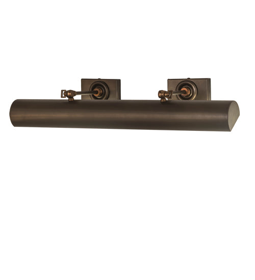 Meyda Lighting Kromme 24" 2-Light Antique Copper Picture Wall Sconce With Chocolate Shade