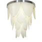 Meyda Lighting Kronick 48" 12-Light Brushed Stainless Steel Flush Mount Light With Creme Carrara Idalight Shade