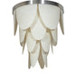 Meyda Lighting Kronick 48" 12-Light Brushed Stainless Steel Flush Mount Light With Creme Carrara Idalight Shade