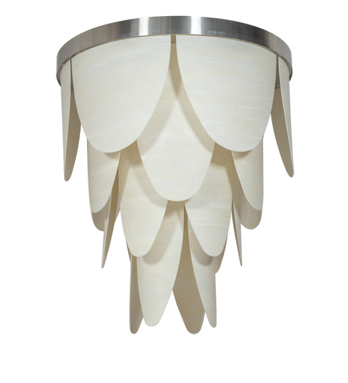 Meyda Lighting Kronick 48" 12-Light Brushed Stainless Steel Flush Mount Light With Creme Carrara Idalight Shade