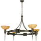 Meyda Lighting Kuberic 49" 4-Light Timeless Bronze Chandelier With Amber Shade Glass