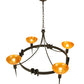 Meyda Lighting Kuberic 49" 4-Light Timeless Bronze Chandelier With Amber Shade Glass