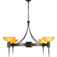 Meyda Lighting Kuberic 49" 4-Light Timeless Bronze Chandelier With Amber Shade Glass