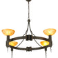 Meyda Lighting Kuberic 49" 4-Light Timeless Bronze Chandelier With Amber Shade Glass