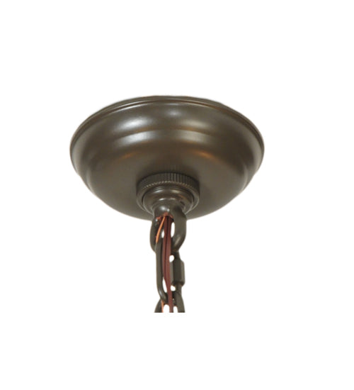 Meyda Lighting Kuberic 49" 4-Light Timeless Bronze Chandelier With Amber Shade Glass