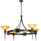 Meyda Lighting Kuberic 49" 4-Light Timeless Bronze Chandelier With Amber Shade Glass