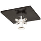 Meyda Lighting Kungsholm 26" 5-Light Craftsman Brown Flush Mount Light With Dark Blue & White Art Shade Glass