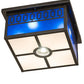 Meyda Lighting Kungsholm 26" 5-Light Craftsman Brown Flush Mount Light With Dark Blue & White Art Shade Glass