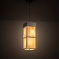 Meyda Lighting Kyoto 11" 4-Light Brushed Stainless Steel Pendant Light With Beige & White Shade Glass