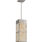 Meyda Lighting Kyoto 11" 4-Light Brushed Stainless Steel Pendant Light With Beige & White Shade Glass