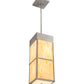 Meyda Lighting Kyoto 11" 4-Light Brushed Stainless Steel Pendant Light With Beige & White Shade Glass