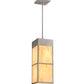 Meyda Lighting Kyoto 11" 4-Light Brushed Stainless Steel Pendant Light With Beige & White Shade Glass
