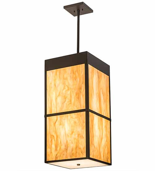 Meyda Lighting Kyoto 20" 4-Light Timeless Bronze Pendant Light With Travertine Idalight Shade