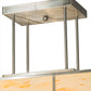 Meyda Lighting Kyoto 30" 4-Light Satin Stainless Steel Island Pendant Light With Randsburg Rock Idalight Shade