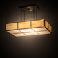 Meyda Lighting Kyoto 30" 4-Light Satin Stainless Steel Island Pendant Light With Randsburg Rock Idalight Shade