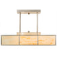 Meyda Lighting Kyoto 30" 4-Light Satin Stainless Steel Island Pendant Light With Randsburg Rock Idalight Shade