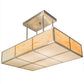 Meyda Lighting Kyoto 30" 4-Light Satin Stainless Steel Island Pendant Light With Randsburg Rock Idalight Shade