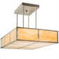 Meyda Lighting Kyoto 30" 4-Light Satin Stainless Steel Island Pendant Light With Randsburg Rock Idalight Shade