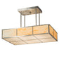 Meyda Lighting Kyoto 30" 4-Light Satin Stainless Steel Island Pendant Light With Randsburg Rock Idalight Shade