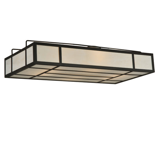 Meyda Lighting Kyoto 41" 6-Light Oil Rubbed Bronze Semi-flush Mount Ceiling Light With Whitestone Idalight Shade