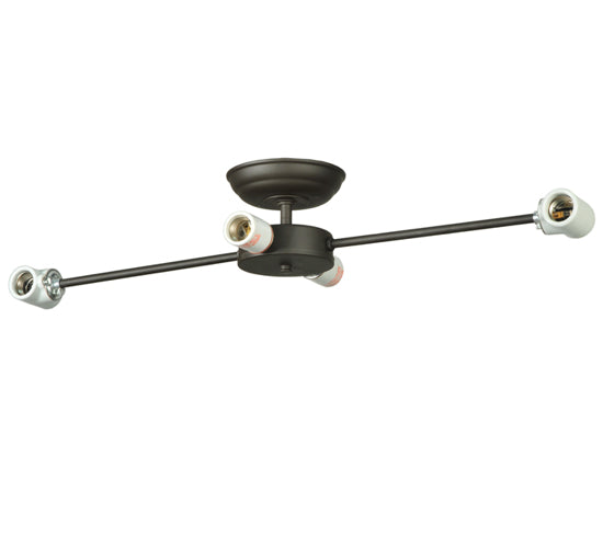 Meyda Lighting Kyoto 41" 6-Light Oil Rubbed Bronze Semi-flush Mount Ceiling Light With Whitestone Idalight Shade