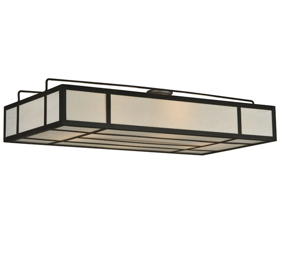 Meyda Lighting Kyoto 41" 6-Light Oil Rubbed Bronze Semi-flush Mount Ceiling Light With Whitestone Idalight Shade