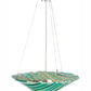 Meyda Lighting La Spiaggia 21" 3-Light Nickel Inverted Pendant Light With Fused Aqua Shade Glass