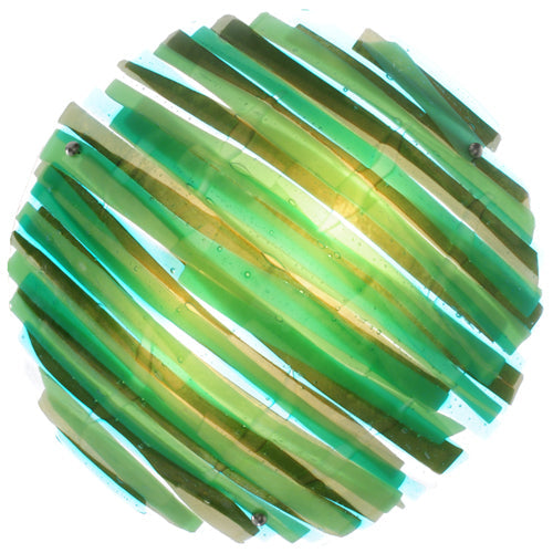 Meyda Lighting La Spiaggia 21" 3-Light Nickel Inverted Pendant Light With Fused Aqua Shade Glass