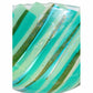 Meyda Lighting La Spiaggia 21" 3-Light Nickel Inverted Pendant Light With Fused Aqua Shade Glass