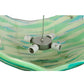 Meyda Lighting La Spiaggia 29" 4-Light Nickel Inverted Pendant Light With Green Fused Shade Glass