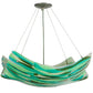 Meyda Lighting La Spiaggia 29" 4-Light Nickel Inverted Pendant Light With Green Fused Shade Glass