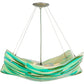 Meyda Lighting La Spiaggia 29" 4-Light Nickel Inverted Pendant Light With Green Fused Shade Glass