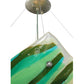 Meyda Lighting La Spiaggia 29" 4-Light Nickel Inverted Pendant Light With Green Fused Shade Glass